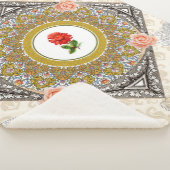 コラージュヴィンテージレトロとレースと花 シェルパブランケット (3/4)