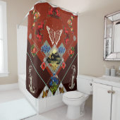 コラージュヴィンテージレトロとレースと花 シャワーカーテン (インサイチュ)