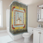 コラージュヴィンテージレトロとレースと花 シャワーカーテン (インサイチュ)