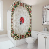 コラージュヴィンテージレトロとレースと花 シャワーカーテン (インサイチュ)