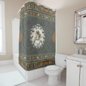 コラージュヴィンテージレトロとレースと花 シャワーカーテン (インサイチュ)