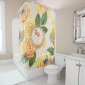 コラージュヴィンテージレトロとレースと花 シャワーカーテン (インサイチュ)