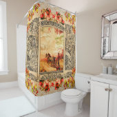 コラージュヴィンテージレトロとレースと花 シャワーカーテン (インサイチュ)