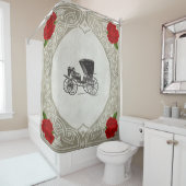 コラージュヴィンテージレトロとレースと花 シャワーカーテン (インサイチュ)