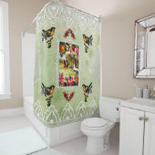 コラージュヴィンテージレトロとレースと花 シャワーカーテン (インサイチュ)