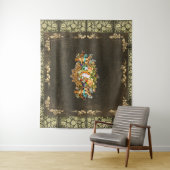 コラージュヴィンテージレトロとレースと花 タペストリー (インサイチュ)