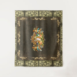 コラージュヴィンテージレトロとレースと花 タペストリー