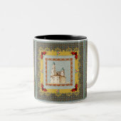 コラージュヴィンテージレトロとレースと花 ツートーンマグカップ (正面右)