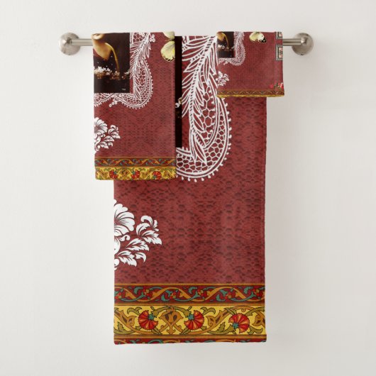 コラージュヴィンテージレトロとレースと花 バスタオルセット (インサイチュ)