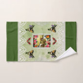 コラージュヴィンテージレトロとレースと花 バスタオルセット (ハンドタオル)