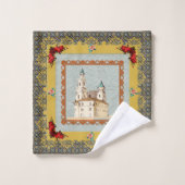 コラージュヴィンテージレトロとレースと花 バスタオルセット (ウォッシュタオル)