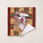 コラージュヴィンテージレトロとレースと花 バスタオルセット (ウォッシュタオル)