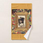 コラージュヴィンテージレトロとレースと花 バスタオルセット (ハンドタオル)