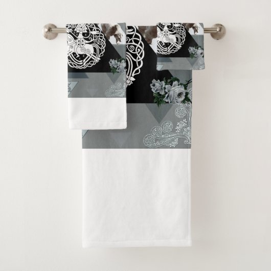 コラージュヴィンテージレトロとレースと花 バスタオルセット (インサイチュ)