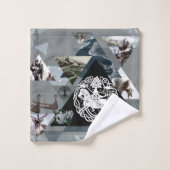 コラージュヴィンテージレトロとレースと花 バスタオルセット (ウォッシュタオル)