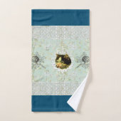 コラージュヴィンテージレトロとレースと花 バスタオルセット (ハンドタオル)