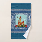 コラージュヴィンテージレトロとレースと花 バスタオルセット (ハンドタオル)