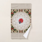 コラージュヴィンテージレトロとレースと花 バスタオルセット (ハンドタオル)