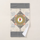 コラージュヴィンテージレトロとレースと花 バスタオルセット (ハンドタオル)