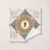 コラージュヴィンテージレトロとレースと花 バスタオルセット (ウォッシュタオル)