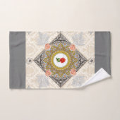 コラージュヴィンテージレトロとレースと花 バスタオルセット (ハンドタオル)