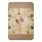 コラージュヴィンテージレトロとレースと花 バスマット (正面縦)