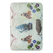 コラージュヴィンテージレトロとレースと花 バスマット (正面縦)