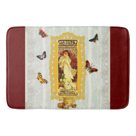 コラージュヴィンテージレトロとレースと花 バスマット