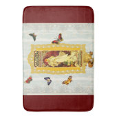 コラージュヴィンテージレトロとレースと花 バスマット (正面縦)