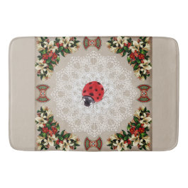 コラージュヴィンテージレトロとレースと花 バスマット