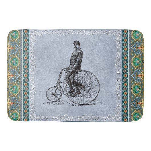 コラージュヴィンテージレトロとレースと花 バスマット (正面)