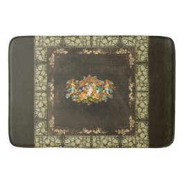 コラージュヴィンテージレトロとレースと花 バスマット