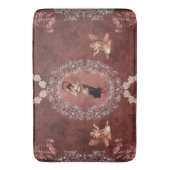 コラージュヴィンテージレトロとレースと花 バスマット (正面縦)