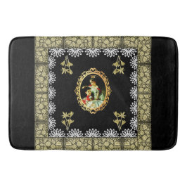 コラージュヴィンテージレトロとレースと花 バスマット