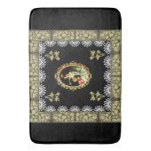 コラージュヴィンテージレトロとレースと花 バスマット (正面縦)