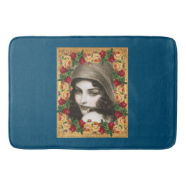 コラージュヴィンテージレトロとレースと花 バスマット