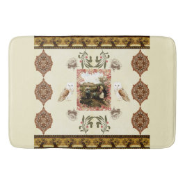 コラージュヴィンテージレトロとレースと花 バスマット