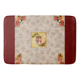 コラージュヴィンテージレトロとレースと花 バスマット