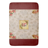 コラージュヴィンテージレトロとレースと花 バスマット (正面縦)