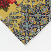 コラージュヴィンテージレトロとレースと花 フリースブランケット (角)