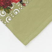 コラージュヴィンテージレトロとレースと花 フリースブランケット (角)