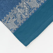 コラージュヴィンテージレトロとレースと花 フリースブランケット (角)