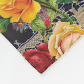 コラージュヴィンテージレトロとレースと花 フリースブランケット (角)