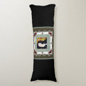 コラージュヴィンテージレトロとレースと花 ボディピロー (正面縦)