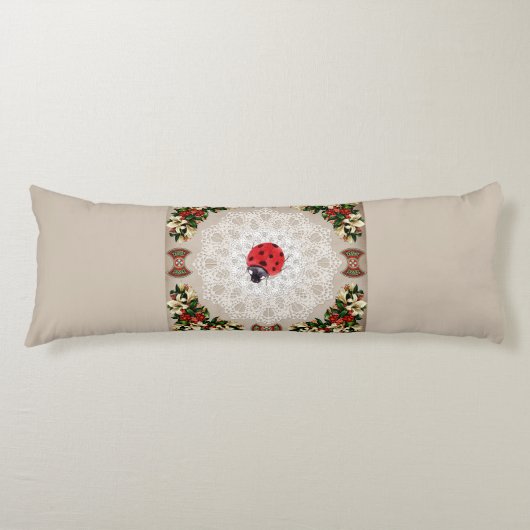 コラージュヴィンテージレトロとレースと花 ボディピロー (正面)