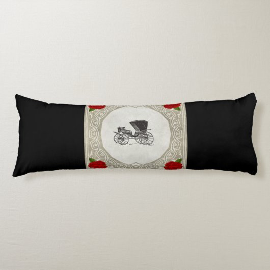 コラージュヴィンテージレトロとレースと花 ボディピロー (正面)