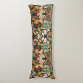 コラージュヴィンテージレトロとレースと花 ボディピロー (正面縦)