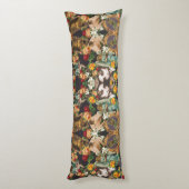 コラージュヴィンテージレトロとレースと花 ボディピロー (裏面 (縦))