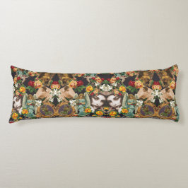 コラージュヴィンテージレトロとレースと花 ボディピロー