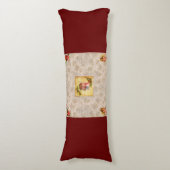 コラージュヴィンテージレトロとレースと花 ボディピロー (正面縦)